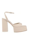 3juin Woman Sandals Ivory Size 8 Soft Leather In White