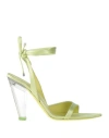 3juin Woman Sandals Light Green Size 10.5 Textile Fibers In Green