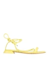 3juin Woman Sandals Acid Green Size 10 Soft Leather In Green