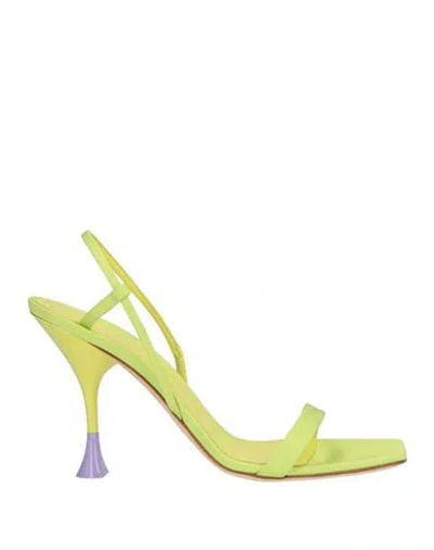 3juin Woman Sandals Lime Green Size 7 Textile Fibers