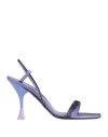 3juin Woman Sandals Mauve Size 8 Textile Fibers In Blue