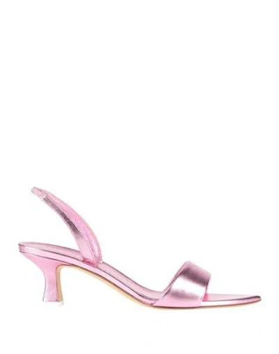 3juin Woman Sandals Pink Size 11 Leather