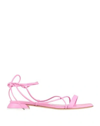 3juin Woman Sandals Pink Size 11 Soft Leather
