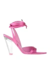 3juin Woman Sandals Pink Size 8 Textile Fibers In Pink