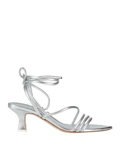 3juin Woman Sandals Silver Size 6 Leather
