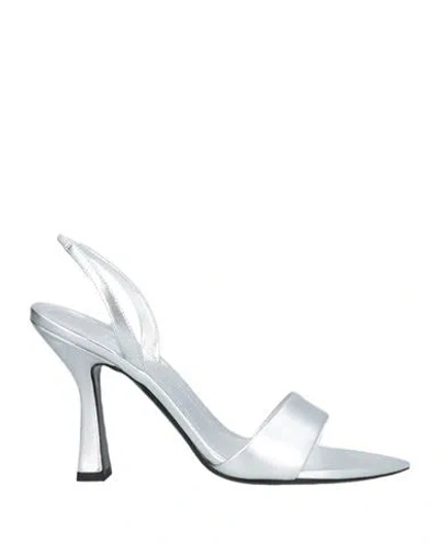3juin Woman Sandals Silver Size 8 Leather