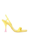 3juin Woman Sandals Yellow Size 6 Textile Fibers