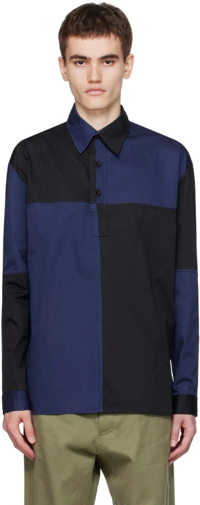3man Black & Navy Team Shirt In Black Navy