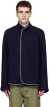 3man Blanket Jacket Navy In Blue