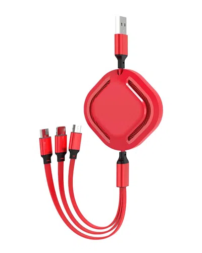 3p Experts Portable 3-in-1 Fast Charging Cable In Red