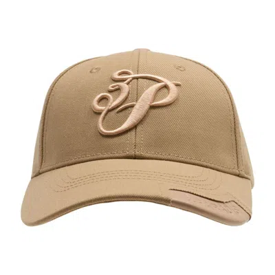 3paradis 3p Cursive Logo Cap In Brown