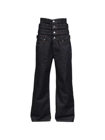 3paradis 4 Waist Logo-patch Jeans In Blue
