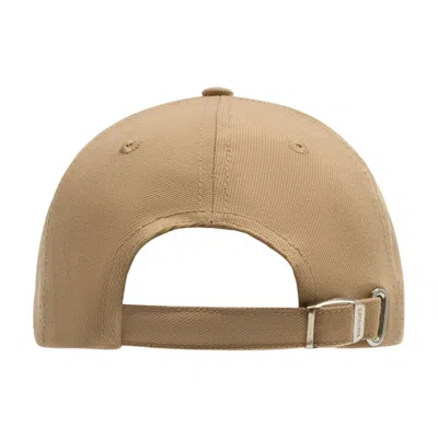 3paradis 3.paradis A-003-63 Wool Logo Baseball Cap In Beige