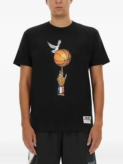 3paradis Basketball-print Crew-neck T-shirt In Black