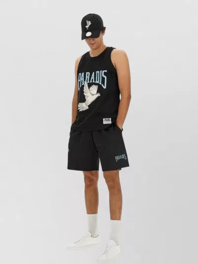 3paradis Bermuda Shorts Mesh Logo Detail Pockets In Black