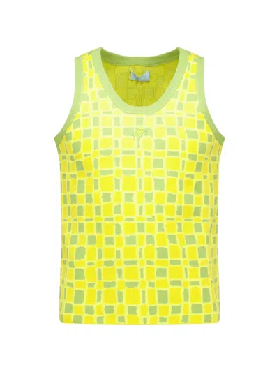 3paradis Checkerboard-pattern 3p Vest In Green