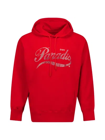 3paradis Coca Cola Rhinestone-embellished Hoodie In Red