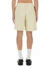 3paradis Casual Twill Shorts With Elastic Waistband In Neutral