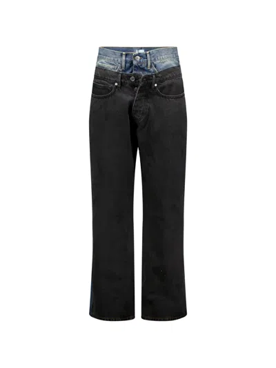 3paradis Double-waist Stonewashed Jeans In Multi