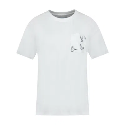 3paradis 3.paradis Doves Pocket T-shirt In White
