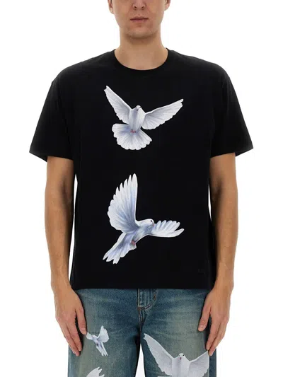 3paradis 3.paradis Freedom Doves T-shirt In Black