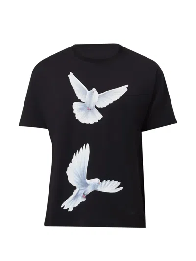 3paradis Freedom Doves T-shirt In Black