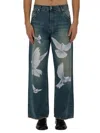 3paradis Freedom Doves Straight-leg Jeans In Blue
