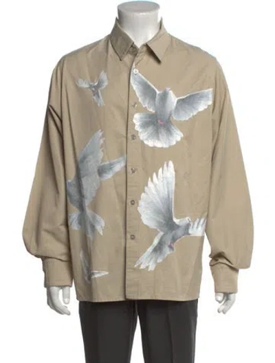 Pre-owned 3paradis Graphic Print Long Sleeve Shirt In Neutral