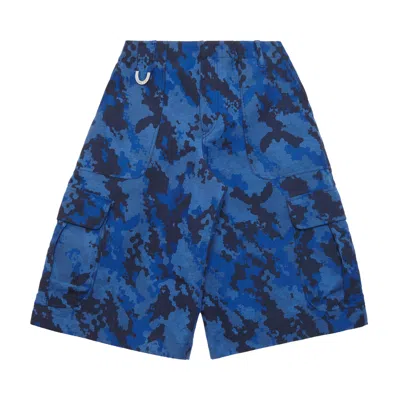Pre-owned 3paradis 3.paradis Jacquard Dove-camo Cargo Shorts 'jacquard Blue Camo' | Men's Size 34
