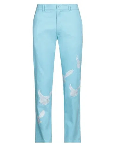 3paradis 3.paradis Man Pants Sky Blue Size 34 Cotton