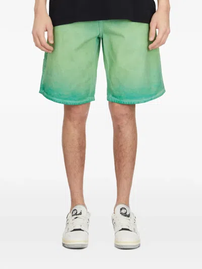 3paradis Overdye Denim Shorts In Green
