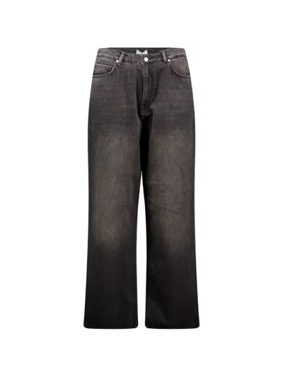3paradis Padded Wide-leg Jeans In Black