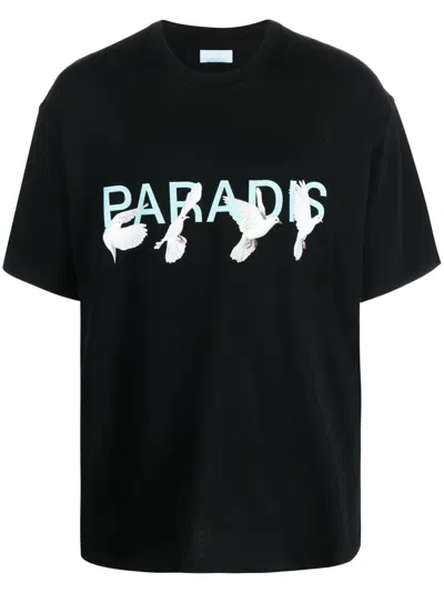 3paradis Paradis Logo-print Cotton T-shirt In Black