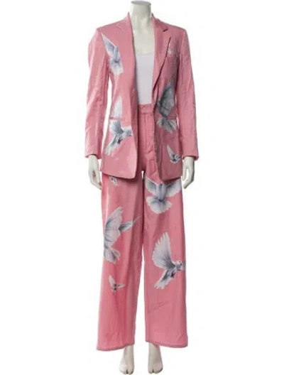 Pre-owned 3paradis Printed Pantsuit In Pink