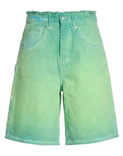 3paradis 3.paradis Woman Denim Shorts Green Size 30 Cotton