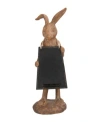 3r Studio Rabbit Figurine Holding Working Chalkboard In Brown