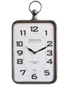 3r Studio Rectangle Metal Hanging Wall Clock With Handle, Antique-like Gold-tone In Multi