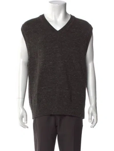 Pre-owned 3sixteen Alpaca V-neck Sweater Vest In Gray
