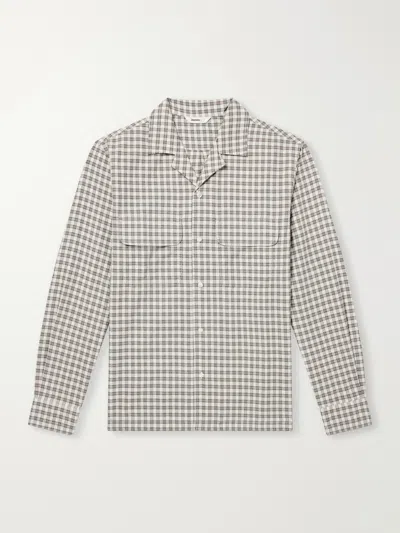 3sixteen Checked Cotton Shirt In Neutral