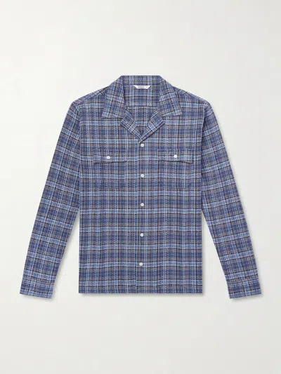 3sixteen Checked Cotton-flannel Shirt In Blue