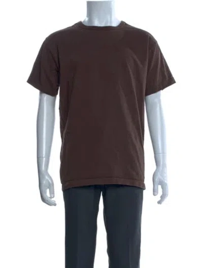Pre-owned 3sixteen Crew Neck Short Sleeve T-shirt In Brown
