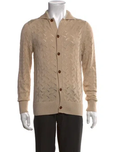 Pre-owned 3sixteen Patterned Collar Cardigan In Neutrals