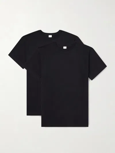 3sixteen Set Of Two Cotton-jersey T-shirt In Black