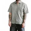3sixteen Short Sleeve Loop Shirt In Grass Linen In Gray