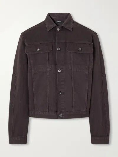 3sixteen Trucker Garment Dyed Cotton-twill Jacket In Purple