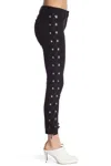 3x1 Women's Lacy W25 Midway Skinny Lace Up Jeans Cropped In Black In Black