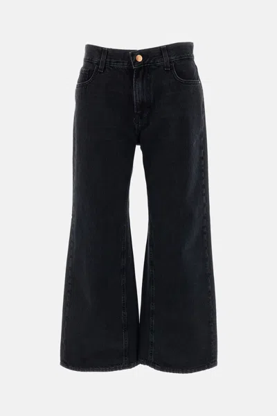 3x1 Aime Cropped Wide-leg Jeans In Black