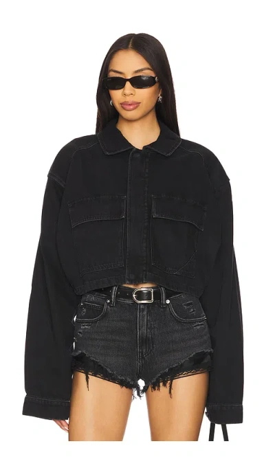 3x1 Amelia Crop Pocket Jacket In Black  