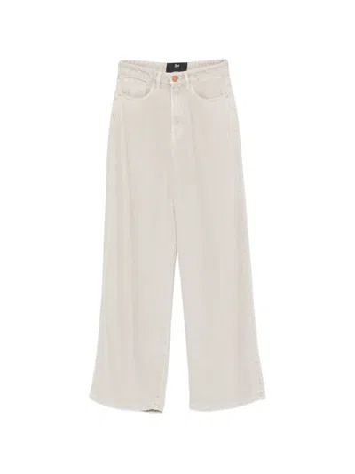 3x1 Button-fastening Wide-leg Jeans In Neutral