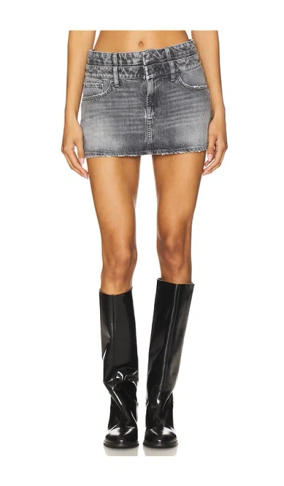 3x1 Celine Double Waist Skirt In Gray